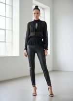 Διάφανο Top με κέντημα - μαύρο