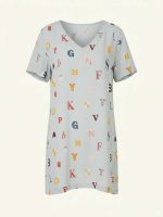 Τουνίκ Φόρεμα V-neck-Baby Blue - Image 8