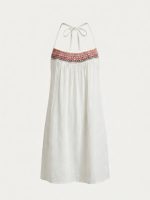 Κοντό Boho Halter Φόρεμα-Λευκό - Image 2