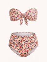 Ψηλόμεσο Strapless Bikini-Φλοράλ - Image 3