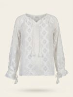 Τοπ-Πουκάμισο με V-neck-Λευκό - Image 4