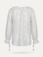 Τοπ-Πουκάμισο με V-neck-Λευκό - Image 5