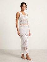 Φόρεμα Μακρύ Crochet-Λευκό