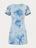 Μίνι Φόρεμα Tie Dye-Γαλάζιο - Image 4