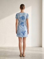 Μίνι Φόρεμα Tie Dye-Γαλάζιο - Image 2