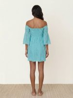 Μίνι Φόρεμα off-shoulder με Δαντέλα-Τιρκουάζ - Image 6