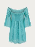 Μίνι Φόρεμα off-shoulder με Δαντέλα-Τιρκουάζ - Image 8