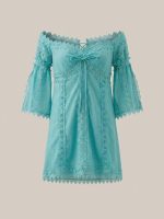 Μίνι Φόρεμα off-shoulder με Δαντέλα-Τιρκουάζ - Image 9