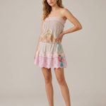 Μίνι Φόρεμα Strapless με Κέντημα-Ροζ