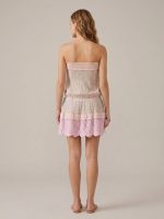 Μίνι Φόρεμα Strapless με Κέντημα-Ροζ - Image 2