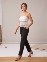 Τοπ Strapless με Δαντέλα-Λευκό - Image 3