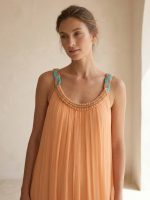 Μάξι Φόρεμα με Διακόσμηση-Peach - Image 2