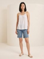 Camisole Τοπ με Αθλητική Πλάτη-Λευκό