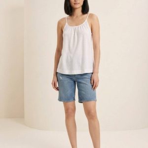 Camisole Τοπ με Αθλητική Πλάτη-Λευκό