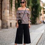 Off-shoulder Gingham Τοπ με Βολάν