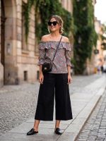 Off-shoulder Gingham Τοπ με Βολάν