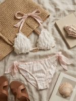 Bikini Τριγωνάκι Feathers-Λευκό - Image 4