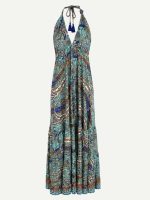 Maxi Halter Φόρεμα με Μοτίβο Paisley - Image 4