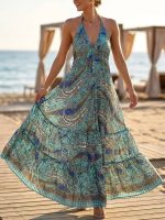 Maxi Halter Φόρεμα με Μοτίβο Paisley - Image 3