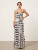 Maxi Φόρεμα με Τιράντες και Allover Print