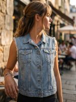 Γιλέκο Denim με Παγιέτες - Image 6
