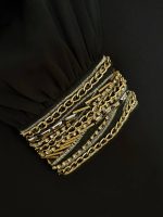Μπλούζα με Choker και Κεντημένη Αλυσίδα-Μαύρο - Image 4