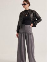 Eco Leather Bomber Jacket Καπιτονέ με Χρυσά Τρουκς-Μαύρο - Image 6