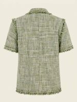 Tweed Σακάκι με Κοντό Μανίκι-Sage Green - Image 4