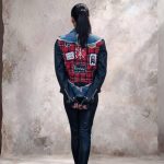 Eco Leather Biker Τζάκετ με Αποσπώμενο Denim Γιλέκο και Patch Back