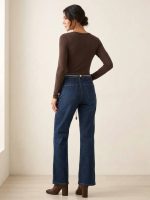 Ψηλόμεσο Flare Denim Παντελόνι-Μπλε - Image 2