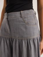 Palazzo Denim Παντελόνι-Washed Grey - Image 3