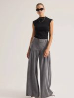 Palazzo Denim Παντελόνι-Washed Grey - Image 4