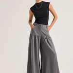 Palazzo Denim Παντελόνι-Washed Grey