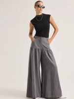 Palazzo Denim Παντελόνι-Washed Grey