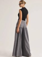 Palazzo Denim Παντελόνι-Washed Grey - Image 2