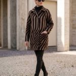 Μάλλινο Ημίπαλτο Zebra-Καφέ Μαύρο