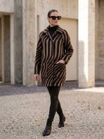 Μάλλινο Ημίπαλτο Zebra-Καφέ Μαύρο