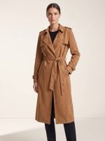 Μακρυά Καπαρντίνα Suede Faux-Καμηλό