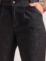 Ψηλόμεσο Tappered Denim Παντελόνι-Μαύρο - Image 4