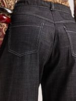 Ψηλόμεσο Tappered Denim Παντελόνι-Μαύρο - Image 5